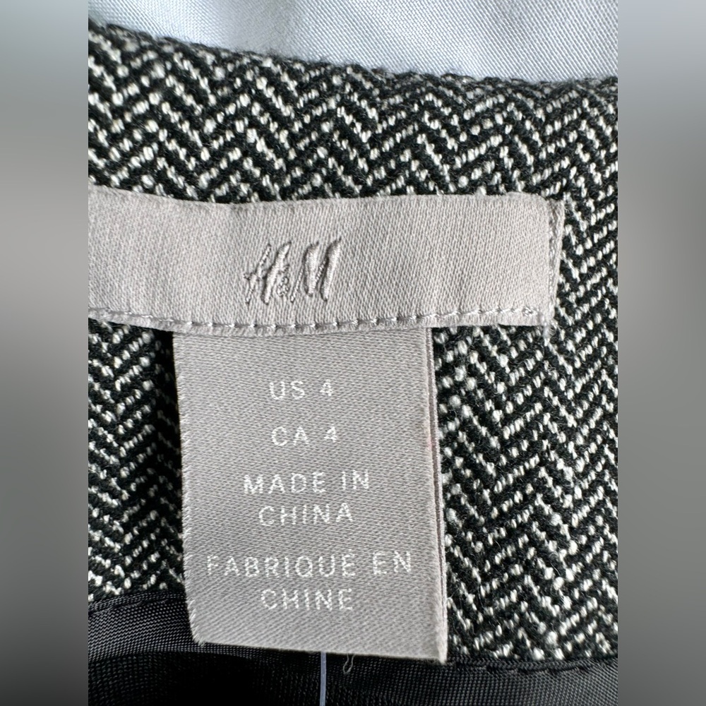 NWT H&M Pencil Skirt Women 4 Black Gray Knee Length Office Career Academia - Picture 11 of 13